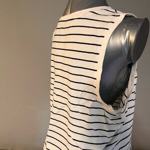 Old Navy White and Black Striped Tank Top